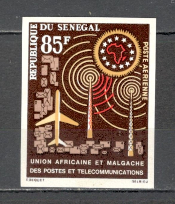 Senegal.1963 Posta aeriana-2 ani Uniunea PTT Africa si Madagascar ndt. MS.44