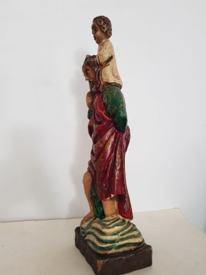 Statueta vintage Sfantul Hristofor foto