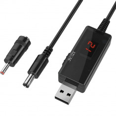 USB 5V to 9V 12V step up converter cable adapter sursa UPS module DC booster