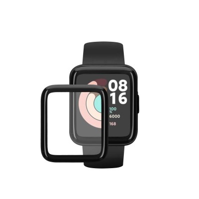 Set 2 Folii de protectie Kwmobile pentru Xiaomi Redmi Watch 2 Lite, Transparent/Negru, Polimer, KWM000024WS001C foto
