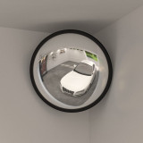 Oglinda Trafic Convexa Interior vidaXL, Negru, &Oslash;40 cm, Acrilica, Siguranta, Unghi Larg, Montaj Facil