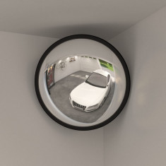 Oglinda de trafic convexa de interior, negru, Ø40 cm, acril GartenMobel Dekor