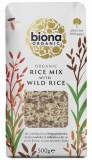 Orez Mixt cu Orez Sălbatic Bio Biona, 500g - Orez Integral, Roșu și Sălbatic, Ambalaj Compostabil