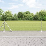 Gard hexagonal vidaXL 0.4x50 m din oțel galvanizat, St&acirc;lpi gard vidaXL cu suport 13 buc &Oslash;32mm 50cm din oțel galvanizat