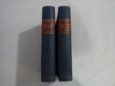 DE L&amp;#039;ESPRIT DES LOIS - MONTESQUIEU - 2 volume (circa 1920) foto