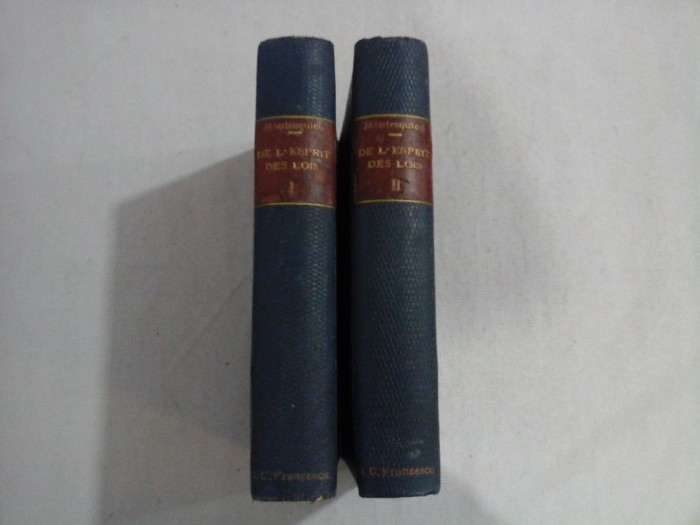 DE L&#039;ESPRIT DES LOIS - MONTESQUIEU - 2 volume (circa 1920)