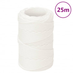 vidaXL Frânghie de barcă, alb complet, 2 mm, 25 m, polipropilenă