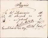 A705 Chitanță, 1877, Dumbrăveni, județul Sibiu, &icirc;n limba maghiară