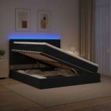 Cumpara ieftin Pat cu LED si saltea Negru 160 x 200 cm Tesatura
