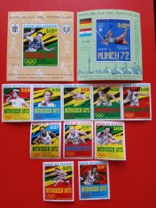 PARAGUAY, SPORT MUNICH - COLIȚE + SERIE COMPLETĂ MNH