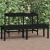 VidaXL Bancă grădină 2 locuri, negru, 159,5x44x45cm, lemn masiv de pin 824015