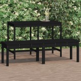 Banca gradina 2 locuri, negru, 159,5x44x45cm, lemn masiv de pin GartenMobel Dekor, vidaXL