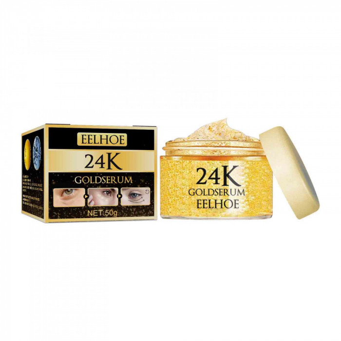 Crema de ochi cu aur 24K si acid hialuronic pentru reducerea cearcanelor si ridurilor, 50g