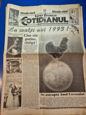 ziarul cotidianul 30-31 decembrie 1992 - numar de anul nou ,poster silvia badescu,gica popescu,mircea lucescu foto