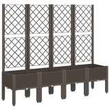 Cumpara ieftin Jardiniera de gradina cu spalier, maro, 160x40x142 cm, PP