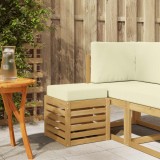 vidaXL Bancă de exterior Alb 43 x 43 x 45 cm Lemn Solid de Acacia 901680