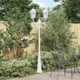 St&acirc;lp de lumini Grădină 2-Lampă E27 Alb 235 cm Aluminiu