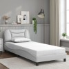VidaXL Cadru de pat cu tăblie, alb, 90x200 cm, piele ecologică 3207975