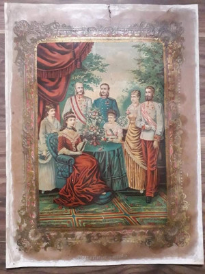 HST PM154 Litografie color familia imperială austriacă cca anii 1880 foto