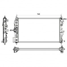 Radiator racire Chevrolet Cruze, 05.2009-, Motorizare 2.0 D 92/110/120kw Diesel, tip climatizare Cu/fara AC, cutie automata, dimensiune 680x387x27mm,