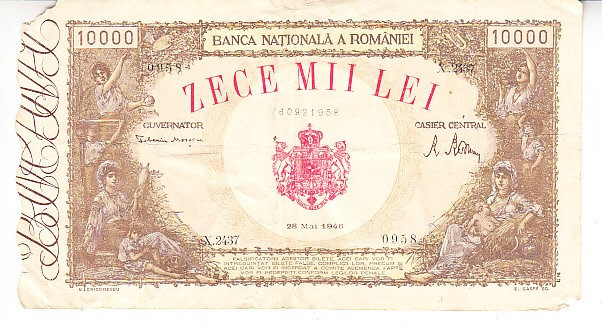 M1 - Bancnota Romania - 10000 lei emisiune 18 mai 1946