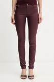 Morgan pantaloni PALONA culoarea bordo, mulată, medium waist, PALONA