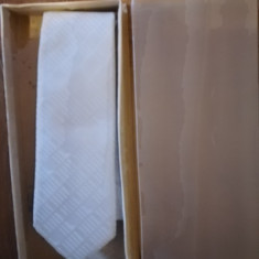 Cravată LEONARD, mătase naturală, comunism, modă masculină, cutie originala