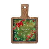 Platou servire Craciun lemn ceramica multicolora IR cm 12 x 18 H
