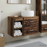 Cumpara ieftin Set de mobilier de baie suspendat 2 buc. Lemn vechi