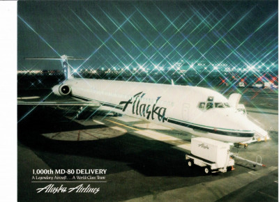 SUA - ALASKA AIRLINES. AVIOANE DE PASAGERI. PLIANT FORMAT MARE, N23 foto