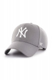 47brand șapcă MLB New York Yankees culoarea gri, cu imprimeu B-MVPSP17WBP-DY, 47 Brand