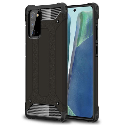 Husa Samsung Galaxy Note 20 Silicon Antisoc Negru Hybrid Armor foto