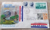 SUA 1964 &ndash; Official First Day Cover New York World's Fair 1964&ndash;1965, Air Mail, FDC circulat către Germania