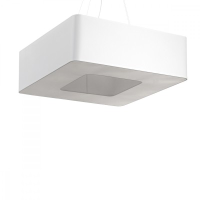 Lampadă Urano Albă, Țesătură/Pvc/Otel, 8 Becuri Pătrate Minimalistă De Interior foto