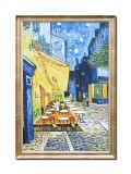 Cumpara ieftin Tablou celebru pictat manual inramat, The Cafe Terrace, 100x70cm ulei pe panza, reproducere Vincent van Gogh, Magistral