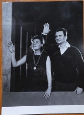 Fotografie originala mare, Radu Beligan si Marcela Rusu in Seful sectorului suflete, de Alexandru Mirodan