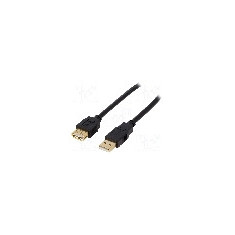 Cablu USB A mufa, USB A soclu, USB 2.0, lungime 5m, negru, BQ CABLE - CAB-USB2AAF/5G-BK
