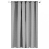 Cumpara ieftin Perdea opaca, aspect panza, cu ocheti, gri, 290x245 cm