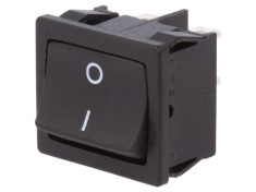 Comutator Rocker DPST ON-OFF 12A/250VAC Negru IP40 foto