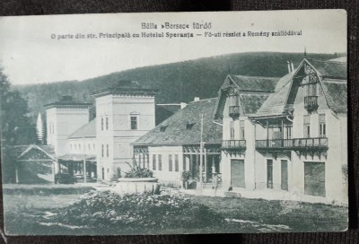 Carte postala, Baile Borsec, strada principala cu hotelul Speranta, 1931 foto