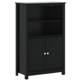 Cumpara ieftin Dulap de baie BERG, negru, 69,5x34x110 cm, lemn masiv de pin