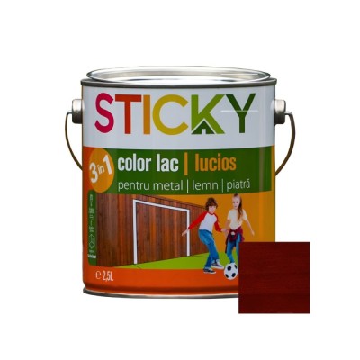 Lac alchidic pentru lemn / metal / piatra, Sticky, palisandru, interior /exterior, 2.5 L foto
