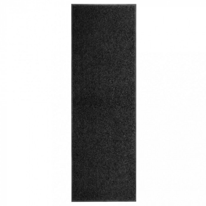 vidaXL Covoraș de ușă lavabil negru 60x180 cm 323411