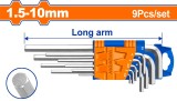 WADFOW - SET 9 CHEI IMBUS HEXAGONALE: 1.5-10MM, CR-V PowerTool TopQuality
