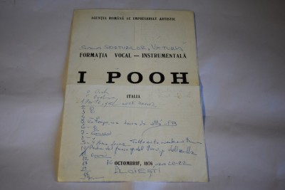 program concert I Pooh 1976 foto