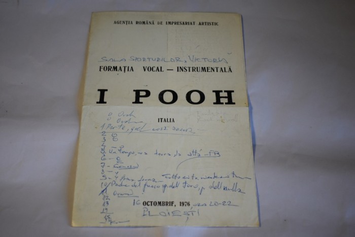 program concert I Pooh 1976