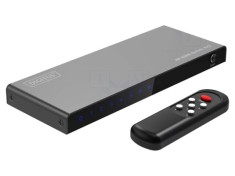 Switch HDMI 2.1 DIGITUS HDCP 2.2 negru cu telecomandă și cablu USB-C