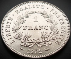 Moneda 1 FRANC - FRANTA, anul 1992 * cod 3003 = A.UNC +