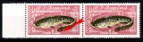 Romania 1960, LP 510, Piscicultura, EROARE, val de 1 Leu cu linie dupa "LEU", in pereche cu timbru normal, MNH! RAR!
