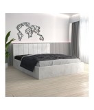 Pat Tapitat Sorin Alb + Saltea Lux Ortopedica 160x200cm